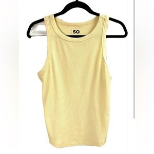 3/$12! Yellow SO ribbed spring and summer large tank top.